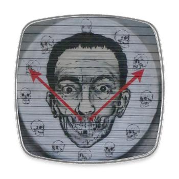 Finest Street Art Graffiti - Viereckiger Kühlschrankmagnet - Weiß - Vorne