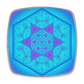 Neon Sierpinski Star - Square fridge magnet - white - Front