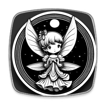 Kleine Fee Elfe Elve - Viereckiger Kühlschrankmagnet - Weiß - Vorne