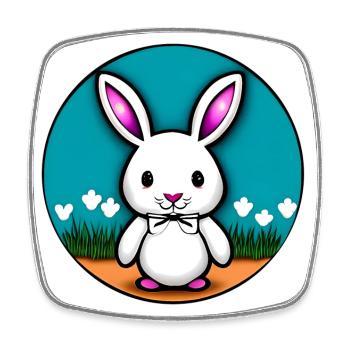 Kleiner Hase Osterhase - Viereckiger Kühlschrankmagnet - Weiß - Vorne