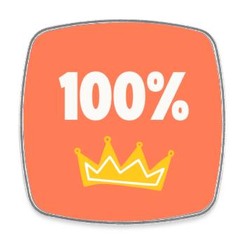 100% KING - Magnet carré - blanc - Devant