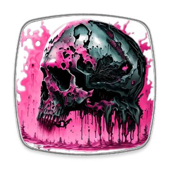 Cyborg Skull Skull - Square fridge magnet - white - Front