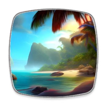 Tropical beach - Viereckiger Kühlschrankmagnet - Weiß - Vorne