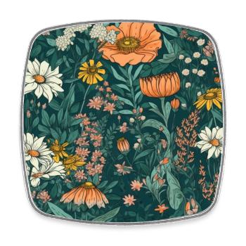 Flowers Pattern Flowers Blossoms Nature Gift Flowers - Square fridge magnet - white - Front