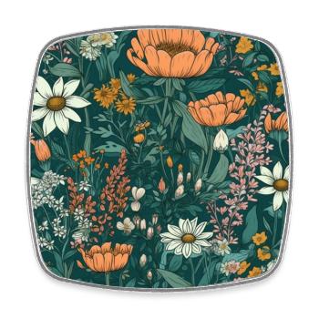 Floral Pattern Floral Blossom Pattern Flower Gift - Square fridge magnet - white - Front