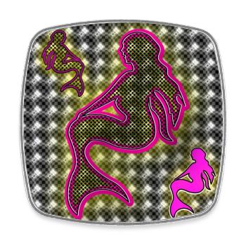 Mermaids - Club WoW - Square fridge magnet - white - Front