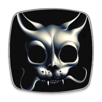 Smooth kitty - Magnet carré - blanc - Devant