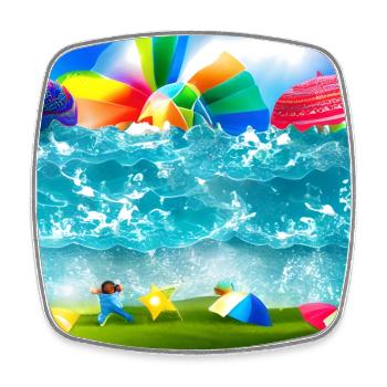 children having a good time during sunny day - Square fridge magnet - white - Front