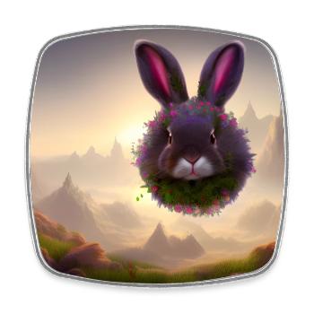 Osterhase_02 - Square fridge magnet - white - Front
