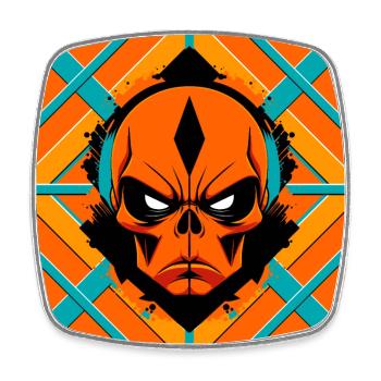 Alien Skull - Square fridge magnet - white - Front