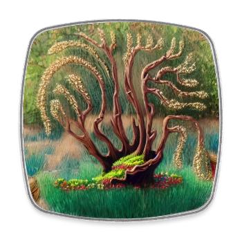 Alter Baum zu Ostern - Viereckiger Kühlschrankmagnet - Weiß - Vorne