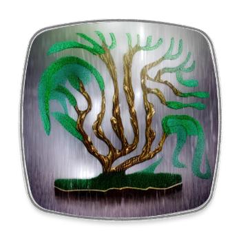 Alter Baum an regnerischen Sommertagen - Viereckiger Kühlschrankmagnet - Weiß - Vorne