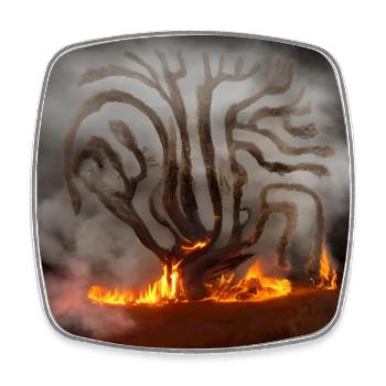 Alter Baum brennt - Viereckiger Kühlschrankmagnet - Weiß - Vorne
