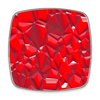 Edelstein (Glanz, Rot) - Viereckiger Kühlschrankmagnet - Weiß - Vorne