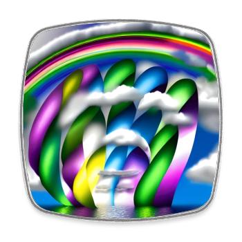 rainbow in clouds - Square fridge magnet - white - Front