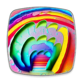 rainbow in sunny rainy day - Square fridge magnet - white - Front