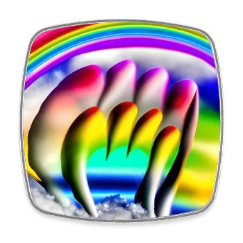 rainbow in sunny day - Square fridge magnet - white - Front