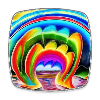 Regenbogen für Künstler - Viereckiger Kühlschrankmagnet - Weiß - Vorne