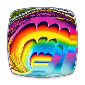 Arc-en-ciel en été - Magnet carré - blanc - Devant
