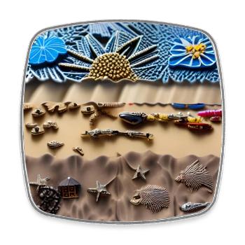 Sunny beach - Square fridge magnet - white - Front