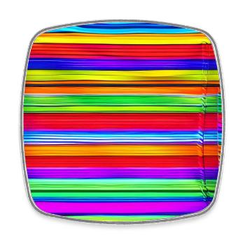 horizontal thin strips of crazy colors - Square fridge magnet - white - Front