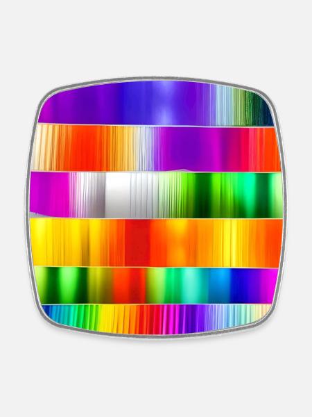 mix of crazy horizontal colors colours - Square fridge magnet - white