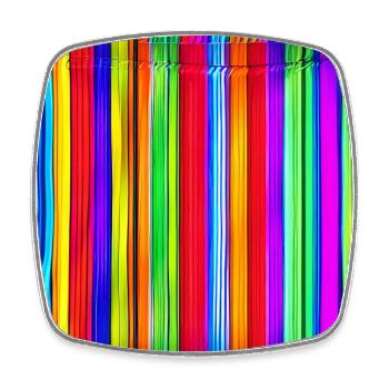 vertical thin strips of crazy colors - Square fridge magnet - white - Front