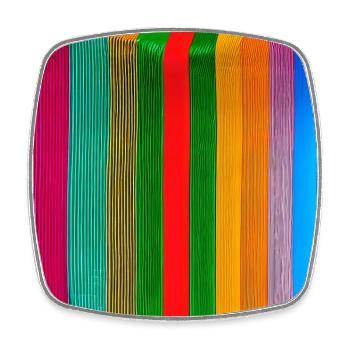 vertical thick strips of crazy colours - Square fridge magnet - white - Front