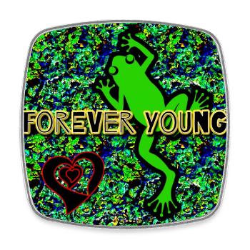 Forever Young - Club WoW - Viereckiger Kühlschrankmagnet - Weiß - Vorne