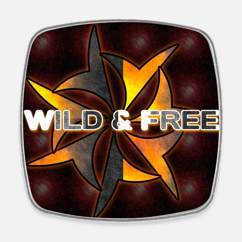 Wild & Free - Club WoW - Square fridge magnet - white