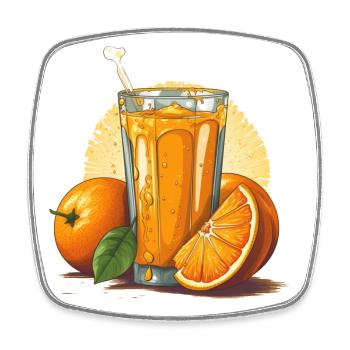 Fruchtiger Orangensaft - National Orange Juice Day - Viereckiger Kühlschrankmagnet - Weiß - Vorne