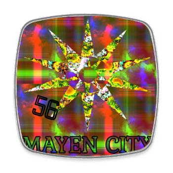 Mayen City 56 - Club WoW - Viereckiger Kühlschrankmagnet - Weiß - Vorne