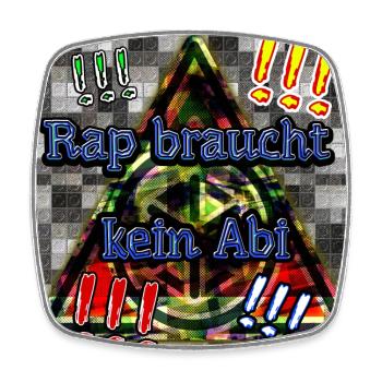 Rap braucht kein Abi - Club WoW - Viereckiger Kühlschrankmagnet - Weiß - Vorne