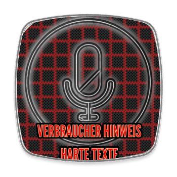 Verbraucher Hinweis | Harte Texte - Club WoW - Viereckiger Kühlschrankmagnet - Weiß - Vorne