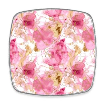 Alcool Encre Art Encre Art Marbré Rose Rose - Magnet carré - blanc - Devant
