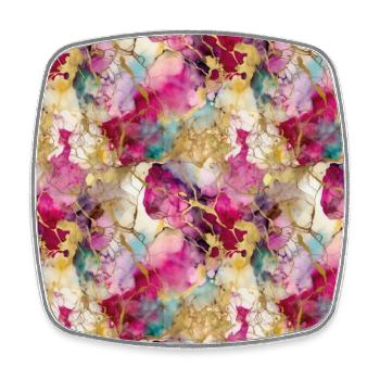 Alcohol Ink Art Ink Art Marbled Colorful - Square fridge magnet - white - Front
