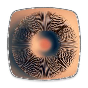 Abstract Shape, Iris, Structure, Round, - Square fridge magnet - white - Front