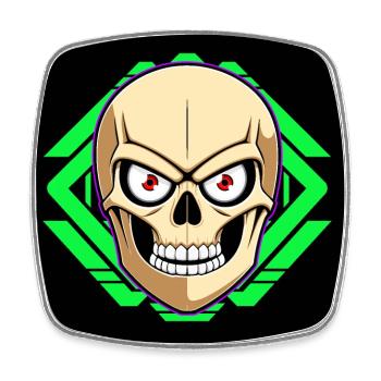 Skull - Square fridge magnet - white - Front