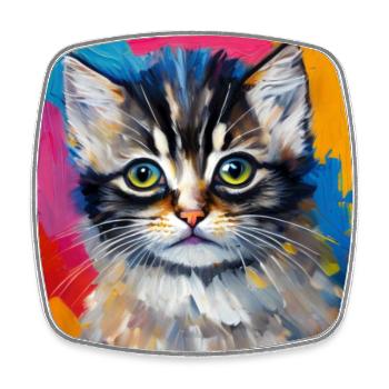 Cute Kitty - Square fridge magnet - white - Front