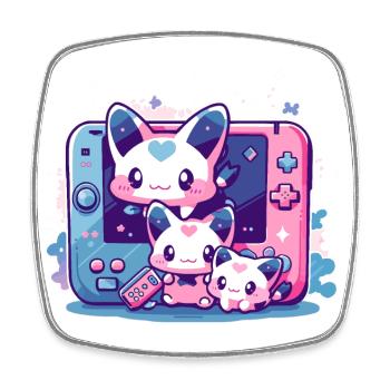 Cute Niji Gamers - Square fridge magnet - white - Front