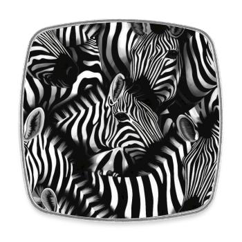 Zebra pattern pattern - Square fridge magnet - white - Front