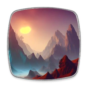 Mystic Mountains - Viereckiger Kühlschrankmagnet - Weiß - Vorne