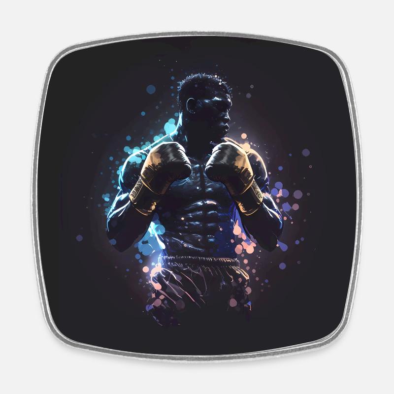 Affiche Boxer - Magnet carré - blanc