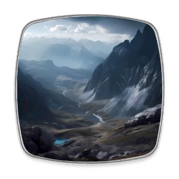 Austrian mountain landscape - Square fridge magnet - white - Front