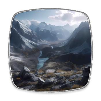 Austrian mountain landscape - Square fridge magnet - white - Front