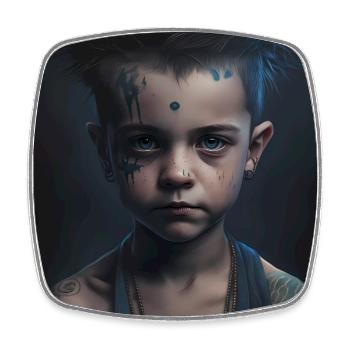 Enfants tatoués - Magnet carré - blanc - Devant