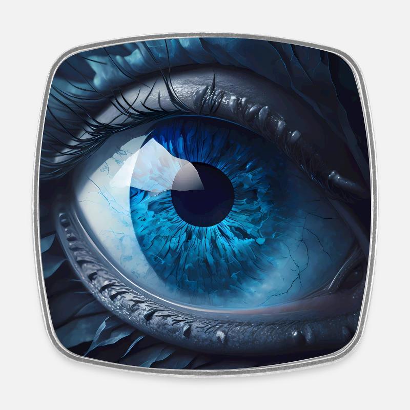 Gros plan de Blue Eyes - Magnet carré - blanc