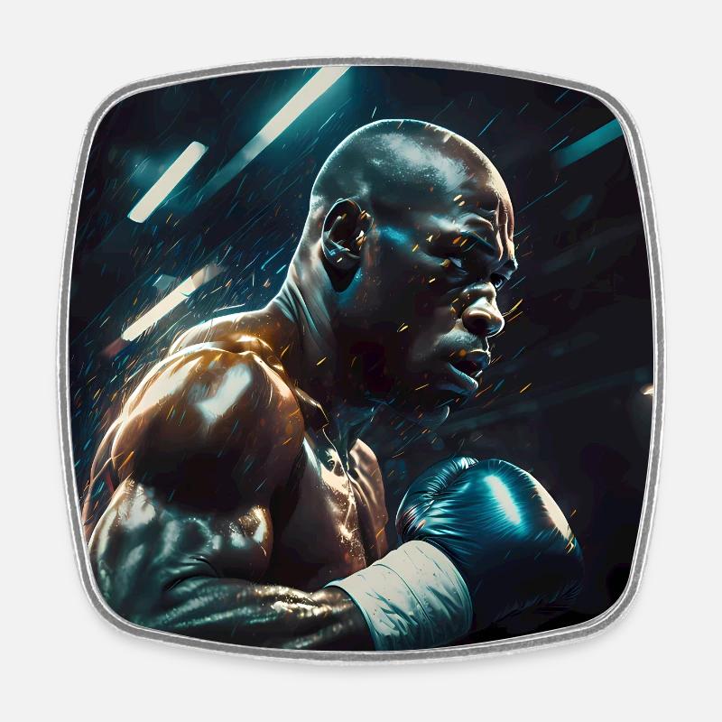 Affiche de boxe - Magnet carré - blanc