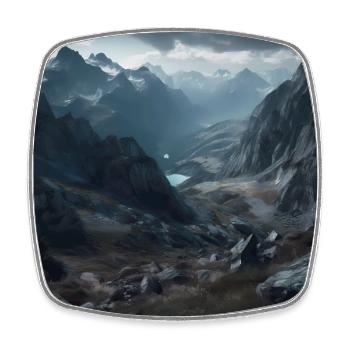 Austrian mountain landscape - Square fridge magnet - white - Front
