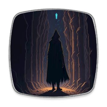 A mysterious character - Viereckiger Kühlschrankmagnet - Weiß - Vorne